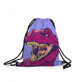 Рюкзак-мешок 3D с принтом rex в Петрозаводске, 100% полиэстер | плотность ткани — 200 г/м2, размер — 35 х 45 см; лямки — толстые шнурки, застежка на шнуровке, без карманов и подкладки | dinosaur | t rex | динозавр | рекс | тирекс