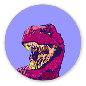 Коврик круглый с принтом rex в Петрозаводске, резина и полиэстер | круглая форма, изображение наносится на всю лицевую часть | Тематика изображения на принте: dinosaur | t rex | динозавр | рекс | тирекс