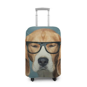Чехол для чемодана 3D с принтом Бигль в Петрозаводске, 86% полиэфир, 14% спандекс | двустороннее нанесение принта, прорези для ручек и колес | бигль | гончая | дворняжка | охотничья | песик | песики | собака | собаки