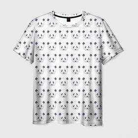 Мужская футболка 3D с принтом Панда Хипстер в Петрозаводске, 100% полиэфир | прямой крой, круглый вырез горловины, длина до линии бедер | животные | панда | приколы | хипстер