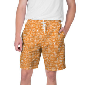 Мужские шорты 3D с принтом Жизнь на Ямайке в Петрозаводске,  полиэстер 100% | прямой крой, два кармана без застежек по бокам. Мягкая трикотажная резинка на поясе, внутри которой широкие завязки. Длина чуть выше колен | оранжевый | паттерн