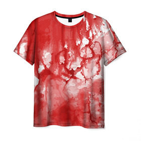 Мужская футболка 3D с принтом Кровь в Петрозаводске, 100% полиэфир | прямой крой, круглый вырез горловины, длина до линии бедер | брызги | капли | кровь | ужас | хэллоуин