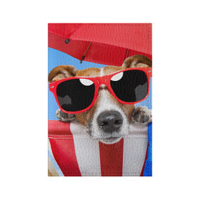 Обложка для паспорта матовая кожа с принтом Джек Рассел в Петрозаводске, натуральная матовая кожа | размер 19,3 х 13,7 см; прозрачные пластиковые крепления | джек рассел | песик | песики | собака | собаки | терьер