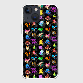 Чехол для iPhone 13 mini с принтом Покемоны в Петрозаводске,  |  | pixels | pokeball | pokebol | pokemon | пиксели | покебол | покемон