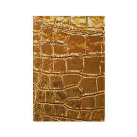 Обложка для паспорта матовая кожа с принтом Золотой Крокодил в Петрозаводске, натуральная матовая кожа | размер 19,3 х 13,7 см; прозрачные пластиковые крепления | gold | texture | глянец | золото | кожа | крокодил | текстура