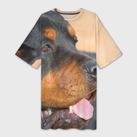 Платье-футболка 3D с принтом Ротвейлер в Петрозаводске,  |  | большая | пес | песик | псина | ротвейлер | ротвейлеры | собака | собаки
