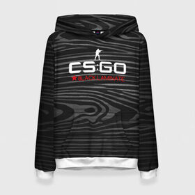 Женская толстовка 3D с принтом cs:go - Black Laminate (Чёрный глянец) в Петрозаводске, 100% полиэстер  | двухслойный капюшон со шнурком для регулировки, мягкие манжеты на рукавах и по низу толстовки, спереди карман-кенгуру с мягким внутренним слоем. | 