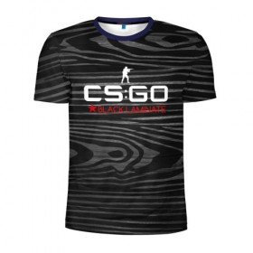Мужская футболка 3D спортивная с принтом cs:go - Black Laminate (Чёрный глянец) в Петрозаводске, 100% полиэстер с улучшенными характеристиками | приталенный силуэт, круглая горловина, широкие плечи, сужается к линии бедра | 