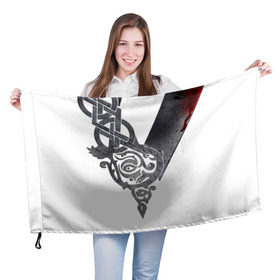 Флаг 3D с принтом Викинги в Петрозаводске, 100% полиэстер | плотность ткани — 95 г/м2, размер — 67 х 109 см. Принт наносится с одной стороны | viking | vikings | вальхалла | викинги
