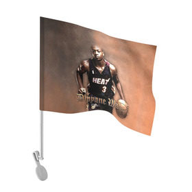 Флаг для автомобиля с принтом Баскетболист Dwyane Wade в Петрозаводске, 100% полиэстер | Размер: 30*21 см | chicago bulls | баскетбол | буллз | дуэйн уэйд | нба | чикаго
