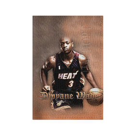 Обложка для паспорта матовая кожа с принтом Баскетболист Dwyane Wade в Петрозаводске, натуральная матовая кожа | размер 19,3 х 13,7 см; прозрачные пластиковые крепления | chicago bulls | баскетбол | буллз | дуэйн уэйд | нба | чикаго
