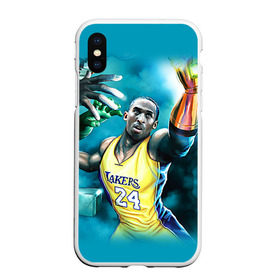 Чехол для iPhone XS Max матовый с принтом Kobe Bryant в Петрозаводске, Силикон | Область печати: задняя сторона чехла, без боковых панелей | kobe bryant | lakers | los angeles lakers | nba. | баскетбол | баскетболист | коби брайант | лайкерс | лос анджелес лейкерс | нба