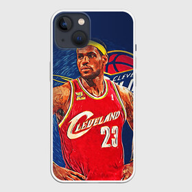 Чехол для iPhone 13 с принтом LeBron James в Петрозаводске,  |  | cleveland cavaliers | lebron james | nba. | баскетбол | баскетболист | джеймс леброн | кливленд кавальерс | нба