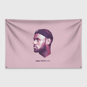 Флаг-баннер с принтом LeBron James в Петрозаводске, 100% полиэстер | размер 67 х 109 см, плотность ткани — 95 г/м2; по краям флага есть четыре люверса для крепления | cleveland cavaliers | lebron james | nba. | баскетбол | баскетболист | джеймс леброн | кливленд кавальерс | нба