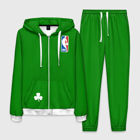 Мужской костюм 3D с принтом Boston Celtics в Петрозаводске, 100% полиэстер | Манжеты и пояс оформлены тканевой резинкой, двухслойный капюшон со шнурком для регулировки, карманы спереди | boston celtics | бостон | бостон селтикс | нба | селтикс