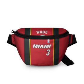 Поясная сумка 3D с принтом Miami Heat 3 в Петрозаводске, 100% полиэстер | плотная ткань, ремень с регулируемой длиной, внутри несколько карманов для мелочей, основное отделение и карман с обратной стороны сумки застегиваются на молнию | 3 | dwyane wade | miami heat | nba |  дуэйн уэйд | баскетбол | майами | майами хит | нба