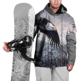Накидка на куртку 3D с принтом Орел в Петрозаводске, 100% полиэстер |  | Тематика изображения на принте: дерево | животные | лес | небо | орел | природа | птица