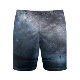 Мужские шорты 3D спортивные с принтом Звездное небо в Петрозаводске,  |  | вселенная | галактика | звезды | небо | ночь