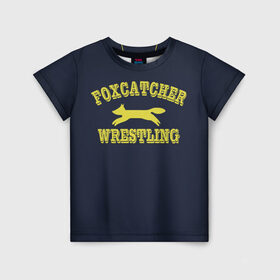 Детская футболка 3D с принтом Foxcather team в Петрозаводске, 100% гипоаллергенный полиэфир | прямой крой, круглый вырез горловины, длина до линии бедер, чуть спущенное плечо, ткань немного тянется | foxcatcher | freestyle | wrestling | борьба | вольная