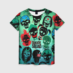 Женская футболка 3D с принтом Suicide Squad в Петрозаводске, 100% полиэфир ( синтетическое хлопкоподобное полотно) | прямой крой, круглый вырез горловины, длина до линии бедер | harley quinn | suicide squad | харли квинн