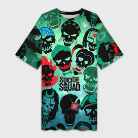 Платье-футболка 3D с принтом Suicide Squad в Петрозаводске,  |  | harley quinn | suicide squad | харли квинн