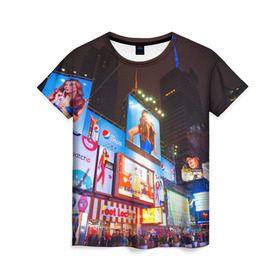 Женская футболка 3D с принтом Авеню стрит в Петрозаводске, 100% полиэфир ( синтетическое хлопкоподобное полотно) | прямой крой, круглый вырез горловины, длина до линии бедер | америка | город | европа | китай | красота | новинки | ночь | огонь | пейзаж | свет