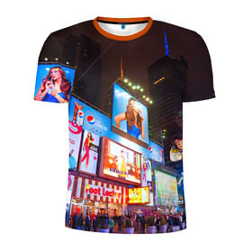 Мужская футболка 3D спортивная с принтом Авеню стрит в Петрозаводске, 100% полиэстер с улучшенными характеристиками | приталенный силуэт, круглая горловина, широкие плечи, сужается к линии бедра | америка | город | европа | китай | красота | новинки | ночь | огонь | пейзаж | свет