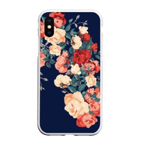 Чехол силиконовый для Apple iPhone XS Max матовый NEW с принтом Fashion flowers в Петрозаводске, Силикон | Область печати: задняя сторона чехла, без боковых панелей | fashion | flower | мода | фэшн | цветы