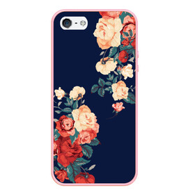 Чехол для iPhone 5/5S матовый с принтом Fashion flowers в Петрозаводске, Силикон | Область печати: задняя сторона чехла, без боковых панелей | fashion | flower | мода | фэшн | цветы