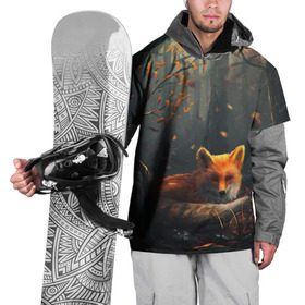Накидка на куртку 3D с принтом Лиса в Петрозаводске, 100% полиэстер |  | Тематика изображения на принте: autum | forest | fox | лес | лиса | осень