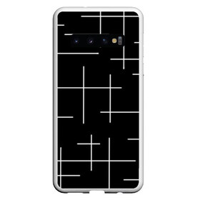 Чехол для Samsung Galaxy S10 с принтом Geometric (2) в Петрозаводске, Силикон | Область печати: задняя сторона чехла, без боковых панелей | Тематика изображения на принте: geometric | белый | геометрик | линии | текстура | чёрный