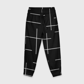 Детские брюки 3D с принтом Geometric (2) в Петрозаводске, 100% полиэстер | манжеты по низу, эластичный пояс регулируется шнурком, по бокам два кармана без застежек, внутренняя часть кармана из мелкой сетки | geometric | белый | геометрик | линии | текстура | чёрный