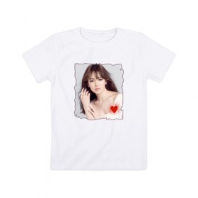 Детская футболка хлопок с принтом Song Hye-kyo в Петрозаводске, 100% хлопок | круглый вырез горловины, полуприлегающий силуэт, длина до линии бедер | 