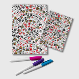 Блокнот с принтом Игральные карты 3 в Петрозаводске, 100% бумага | 48 листов, плотность листов — 60 г/м2, плотность картонной обложки — 250 г/м2. Листы скреплены удобной пружинной спиралью. Цвет линий — светло-серый
 | Тематика изображения на принте: карты | настольные игры | пасьянс | покер