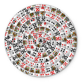 Коврик круглый с принтом Игральные карты 3 в Петрозаводске, резина и полиэстер | круглая форма, изображение наносится на всю лицевую часть | карты | настольные игры | пасьянс | покер