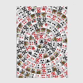 Постер с принтом Игральные карты 3 в Петрозаводске, 100% бумага
 | бумага, плотность 150 мг. Матовая, но за счет высокого коэффициента гладкости имеет небольшой блеск и дает на свету блики, но в отличии от глянцевой бумаги не покрыта лаком | карты | настольные игры | пасьянс | покер