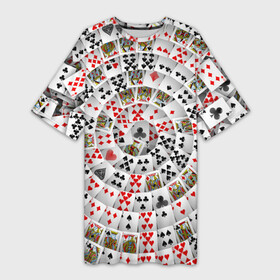 Платье-футболка 3D с принтом Игральные карты 3 в Петрозаводске,  |  | карты | настольные игры | пасьянс | покер