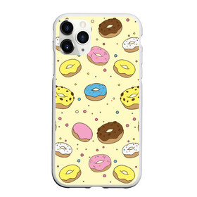 Чехол для iPhone 11 Pro матовый с принтом Сладкие пончики в Петрозаводске, Силикон |  | булочки | гомер симпсон | еда | пончики | сладости