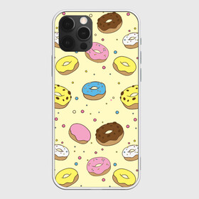 Чехол для iPhone 12 Pro с принтом Сладкие пончики в Петрозаводске, силикон | область печати: задняя сторона чехла, без боковых панелей | булочки | гомер симпсон | еда | пончики | сладости