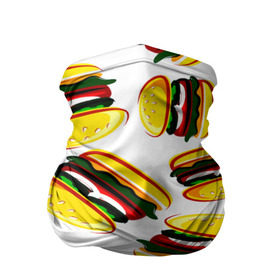 Бандана-труба 3D с принтом Гамбургер в Петрозаводске, 100% полиэстер, ткань с особыми свойствами — Activecool | плотность 150‒180 г/м2; хорошо тянется, но сохраняет форму | fast food | фастфуд