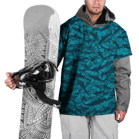 Накидка на куртку 3D с принтом Акулы в Петрозаводске, 100% полиэстер |  | Тематика изображения на принте: камуфляж | море | океан | рыба | рыбак | рыбалка