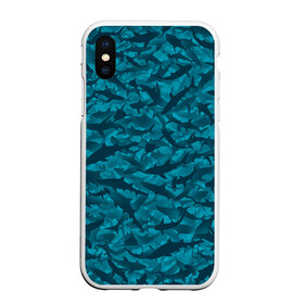 Чехол для iPhone XS Max матовый с принтом Акулы в Петрозаводске, Силикон | Область печати: задняя сторона чехла, без боковых панелей | камуфляж | море | океан | рыба | рыбак | рыбалка