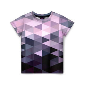Детская футболка 3D с принтом Pixel Polygon в Петрозаводске, 100% гипоаллергенный полиэфир | прямой крой, круглый вырез горловины, длина до линии бедер, чуть спущенное плечо, ткань немного тянется | геометрия | полигоны | треугольник