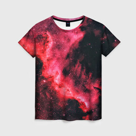 Женская футболка 3D с принтом Space в Петрозаводске, 100% полиэфир ( синтетическое хлопкоподобное полотно) | прямой крой, круглый вырез горловины, длина до линии бедер | space | stars | вселенная | галактика | звёзды | космическое пространство | космос | созвездие