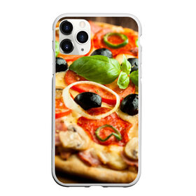 Чехол для iPhone 11 Pro матовый с принтом Пицца в Петрозаводске, Силикон |  | базилик | еда | зелень | маслины | оливки | пицца | помидоры