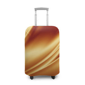 Чехол для чемодана 3D с принтом Golden Silk в Петрозаводске, 86% полиэфир, 14% спандекс | двустороннее нанесение принта, прорези для ручек и колес | gold | golden silk | textile | texture | золотой шёлк | текстиль | текстура | ткань
