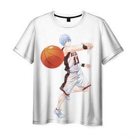 Мужская футболка 3D с принтом Майка, баскетбол Куроку в Петрозаводске, 100% полиэфир | прямой крой, круглый вырез горловины, длина до линии бедер | 
