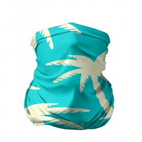 Бандана-труба 3D с принтом Пальмы в Петрозаводске, 100% полиэстер, ткань с особыми свойствами — Activecool | плотность 150‒180 г/м2; хорошо тянется, но сохраняет форму | бирюзовый | паттерн | тропики