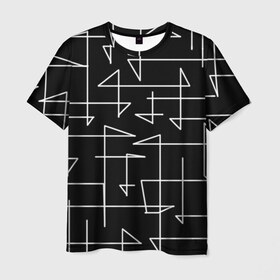 Мужская футболка 3D с принтом Geometric (1) в Петрозаводске, 100% полиэфир | прямой крой, круглый вырез горловины, длина до линии бедер | 