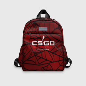 Детский рюкзак 3D с принтом cs:go - Crimson Web Style Factory New (Кровавая паутина | Прям с завода) в Петрозаводске, 100% полиэстер | лямки с регулируемой длиной, сверху петелька, чтобы рюкзак можно было повесить на вешалку. Основное отделение закрывается на молнию, как и внешний карман. Внутри дополнительный карман. По бокам два дополнительных кармашка | blood | crimson | cs | csgo | web | го | кровь | кс | паутина